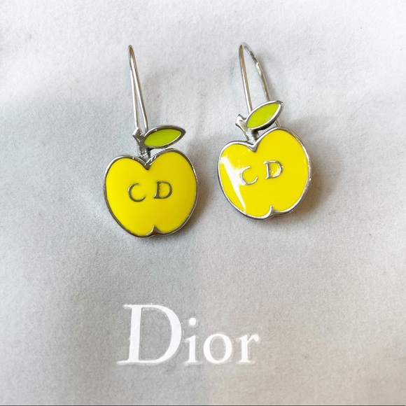 Dior Jewelry - Dior 90s Enamel Apple Ear Spike Earrings